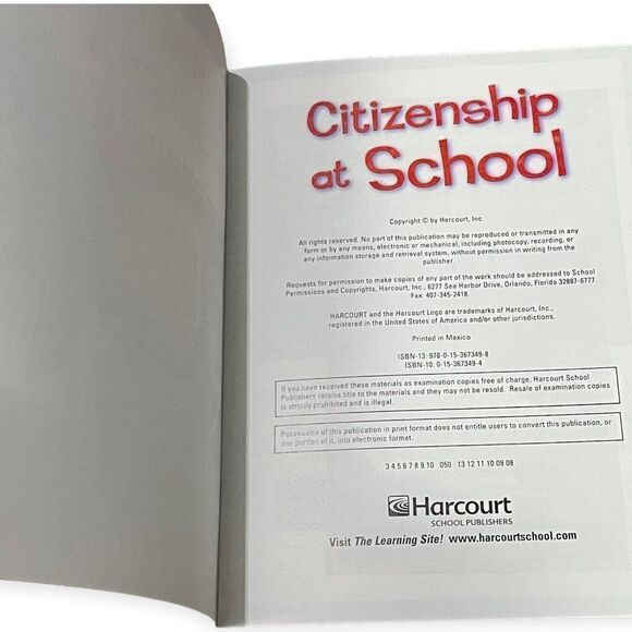 Citizenship At School By Andrew Patterson Childrens Educational Book Harcourt - Picture 2 of 3